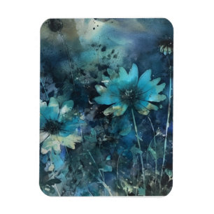 Magnet Flexible Fleurs bleues Médias mixtes