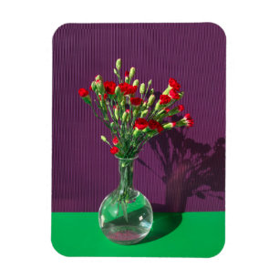Magnet Flexible Fleurs Bouquet Carantion Rouge