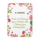 Magnet Flexible Fleurs d'aquarelle religieuses du 10e anniversaire (Vertical)