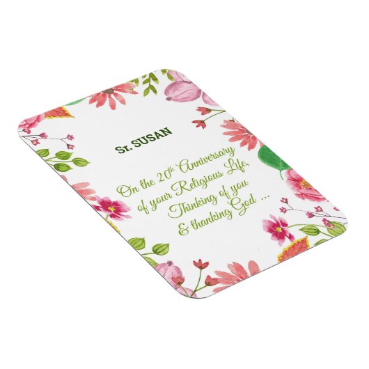 Magnet Flexible Fleurs d'aquarelle religieuses du 20e anniversaire (Côté Droit)