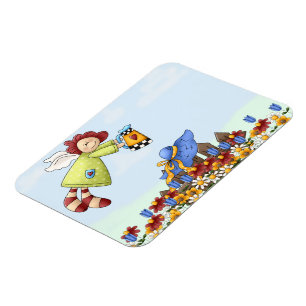 Magnet Flexible Fleurs d'arrosage Angel de campagne mignonne