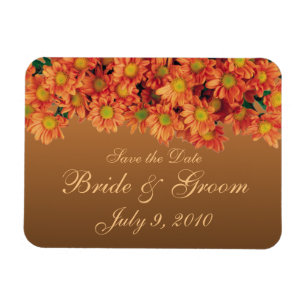 Magnet Flexible Fleurs d'automne Enregistrer la date Premium Magne