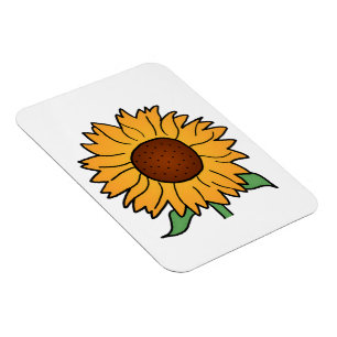 Magnet Flexible Fleurs de bande dessinée, tournesol floral d'été