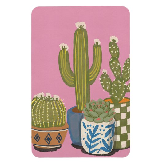 Magnet Flexible Fleurs de cactus rose (Vertical)