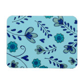 Magnet Flexible Fleurs de chinoiserie bleues (Horizontal)
