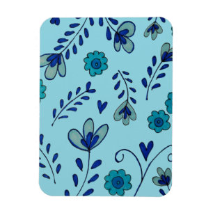 Magnet Flexible Fleurs de chinoiserie bleues