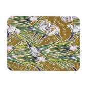 Magnet Flexible Fleurs de Crocus Printemps Floral Motif d'art bota (Horizontal)