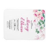 Magnet Flexible Fleurs de Magnolia rose Mariage Invitation naturel (Horizontal)