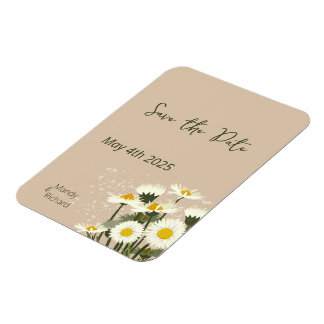 Magnet Flexible Fleurs de marguerite blanche minimale sur Arrière