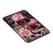 Magnet Flexible Fleurs de marron Floral Iris Irises Carte de fête  (Côté Droit)