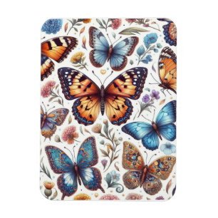 Magnet Flexible fleurs de papillon motif nature art
