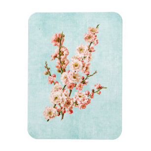 Magnet Flexible Fleurs de prune sur Denim vieilli