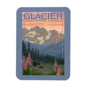 Magnet Flexible Fleurs de ressort - parc national de glacier, la