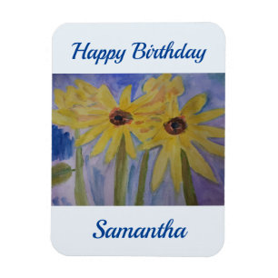 Magnet Flexible Fleurs de soleil jaunes d'été Anniversaire