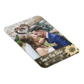 Magnet Flexible Fleurs de Soleil Mariage Enregistrer La Date Photo (Côté Droit)