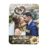 Magnet Flexible Fleurs de Soleil Mariage Enregistrer La Date Photo (Vertical)