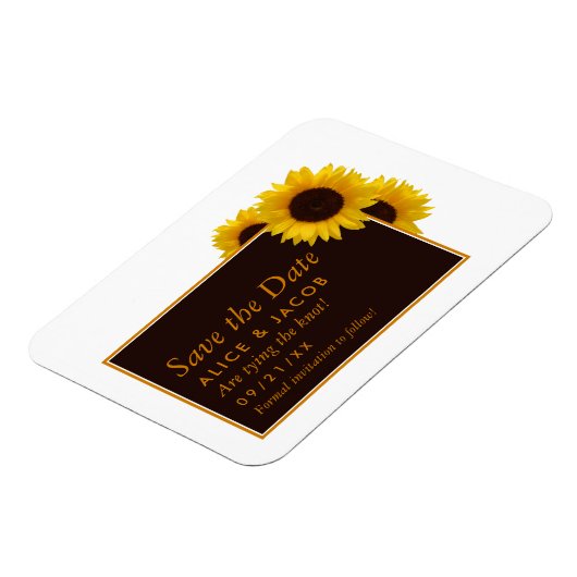Magnet Flexible Fleurs de soleil rustiques - Mariage Enregistrer L (Côté Gauche)