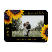 Magnet Flexible Fleurs de soleil rustiques mariage enregistrer la (Horizontal)