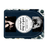 Magnet Flexible Fleurs de verdure modernes bleu foncé et blanc, da (Horizontal)