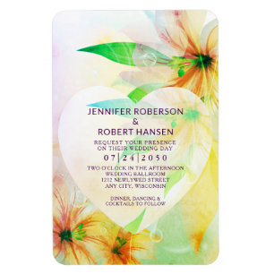 Magnet Flexible Fleurs d'Hibiscus Jaunes Mariage de déversoirs de