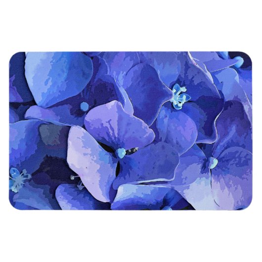 MAGNET FLEXIBLE FLEURS D'HYDRANGÉE BLEUE (Horizontal)