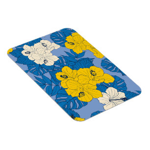 Magnet Flexible Fleurs et feuilles d'hibiscus