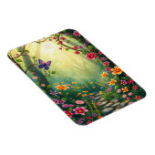Magnet Flexible Fleurs et papillon dans une forêt tropicale enchan (Côté Droit)