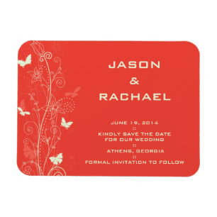 Magnet Flexible Fleurs et papillons délicats sauvent la date magn