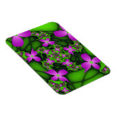 Magnet Flexible Fleurs fractales Abstraites de néon rose vert (Côté Droit)