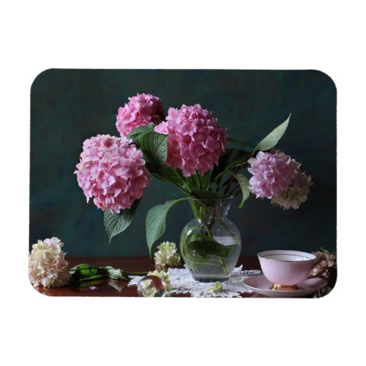 Magnet Flexible Fleurs | Hydrangées dans Vase (Horizontal)