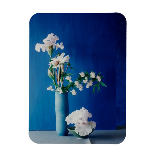 Magnet Flexible Fleurs | Iris blancs dans le Vase (Vertical)