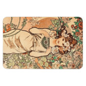 Magnet Flexible Fleurs - la Rose par Alphonse Mucha (Horizontal)