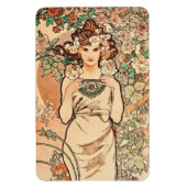 Magnet Flexible Fleurs - le Rose d'Alphonse Mucha (Vertical)