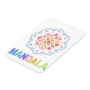 MAGNET FLEXIBLE FLEURS LOTUS COLORÉES MANDALA