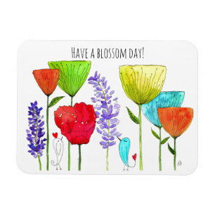 Magnet Flexible Fleurs mignonnes et colorées et un aimant d'oisea