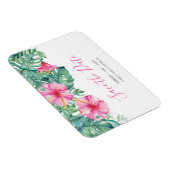 Magnet Flexible Fleurs Pink Tropical Enregistrer La Date (Côté Droit)