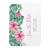 Magnet Flexible Fleurs Pink Tropical Enregistrer La Date (Vertical)