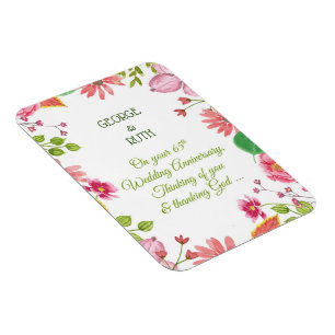 Magnet Flexible Fleurs pour 65e anniversaire de mariage religieux