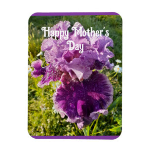 Magnet Flexible Fleurs pourpres Floral Iris Irises Carte de jour d