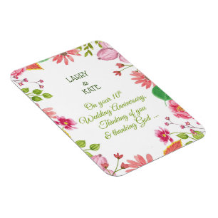 Magnet Flexible Fleurs religieuses pour 10 ans de mariage