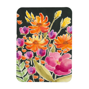 Magnet Flexible Fleurs roses et oranges de rassemblement splendide