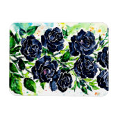 Magnet Flexible Fleurs Roses noires Goth Art peinture aquarelle (Horizontal)