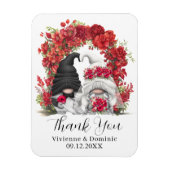Magnet Flexible Fleurs rouges Gnome Merci Mariage (Vertical)