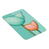 Magnet Flexible Fleurs simples Aimant turquoise orange Premium (Côté Droit)