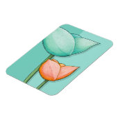 Magnet Flexible Fleurs simples Aimant turquoise orange Premium (Côté Gauche)