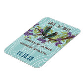 Magnet Flexible Fleurs turquoises de cerisiers pourpres Inséparabl (Côté Gauche)