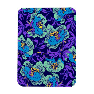 Magnet Flexible Fleurs violettes et bleues William Morris