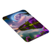 Magnet Flexible Fleurs violettes Lune et reflet de lac (Côté Droit)