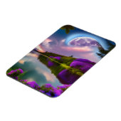 Magnet Flexible Fleurs violettes Lune et reflet de lac (Côté Gauche)