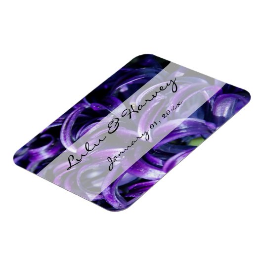 Magnet Flexible Fleurs violettes Mariage personnel (Côté Gauche)